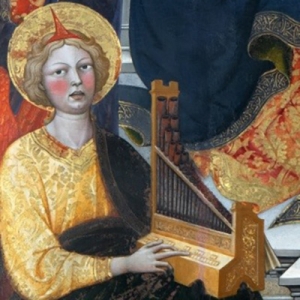 Virgem com Menino e anjos, 1415-23, Álvaro Pires de Évora; madeira, têmpera e folha de ouro; Igreja de Santa Croce in Fossabanda, Pisa.