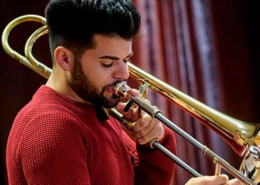 André Melo, trombone, de Oliveira de Azeméis