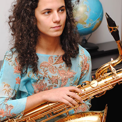Adriana Oliveira, saxofonista, de Vila Nova de Famalicão, créditos Daniela Alves